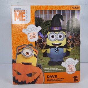 Gemmy Minion Dave‎ Halloween Airblown Inflatable 3.5 FT Witch Despicable Me
